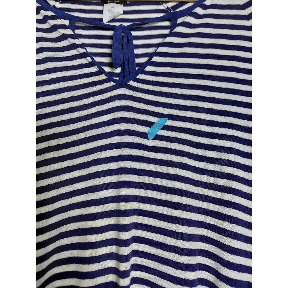 J.CREW Blue Striped Pullover Sweater Women Knit Silk Blend Size XS - Picture 8 of 15